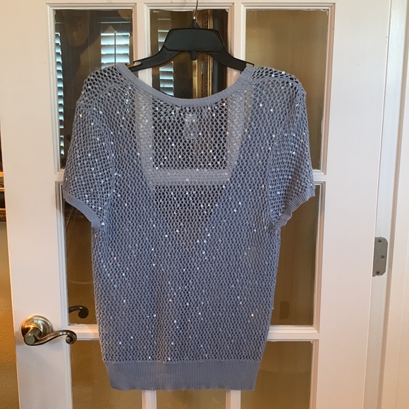 Brand: Judith Hart Collection. Size: XL. Color: blue, sparkly cardigan - Picture 2 of 4